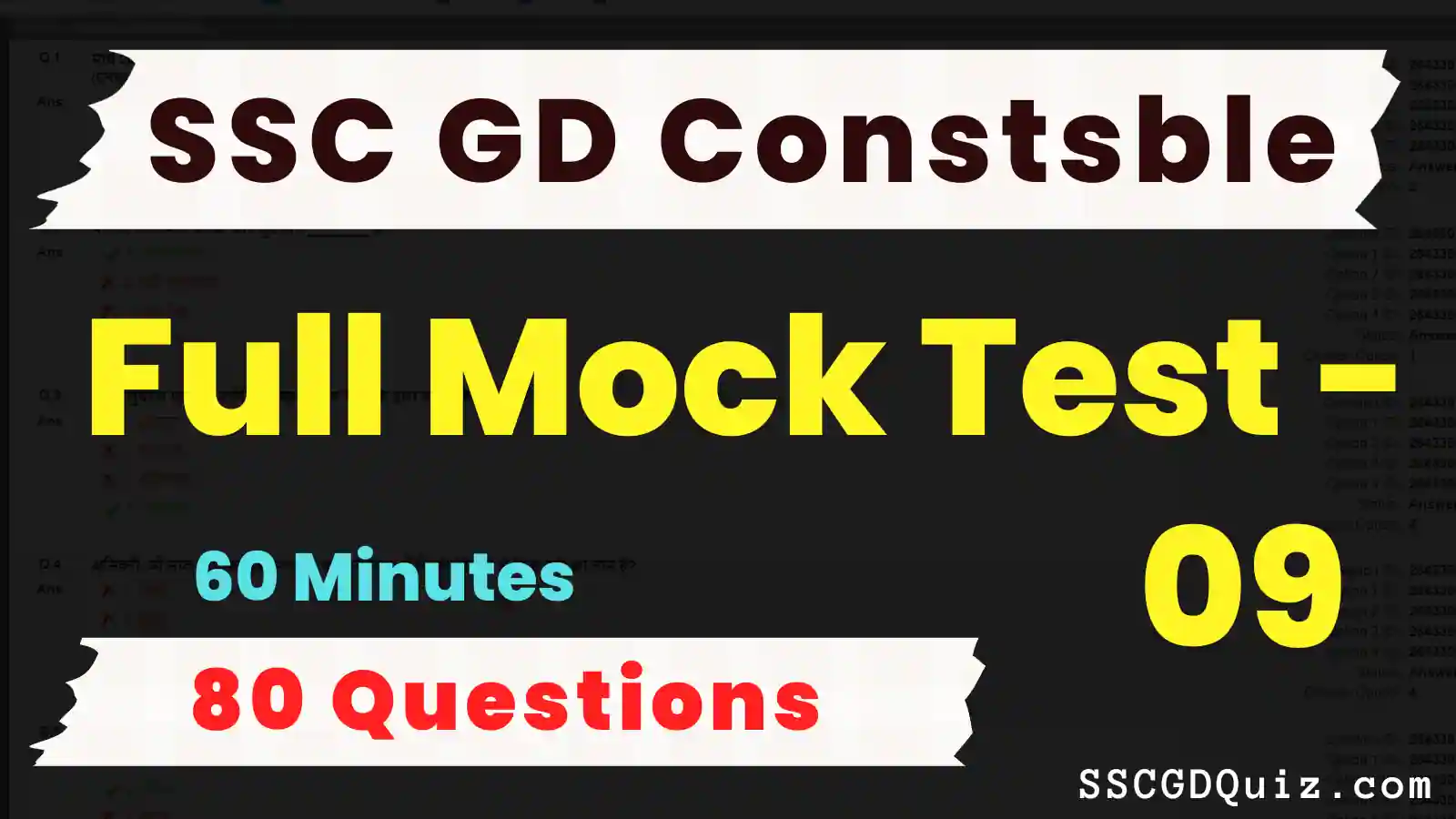 SSC GD Constable Mock Test – 08